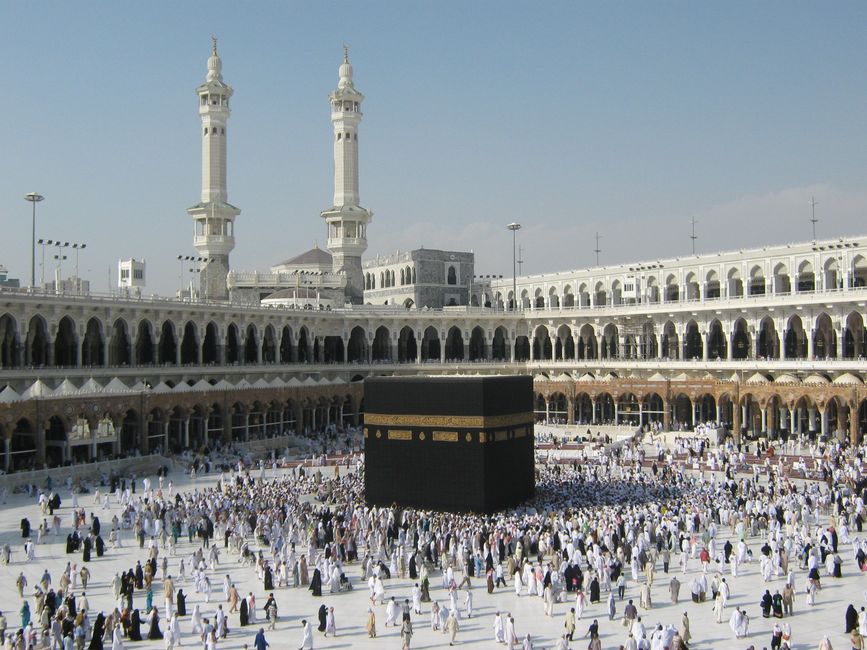 Egyptian pilgrims at Cairo International Airport preparing for Umrah departure