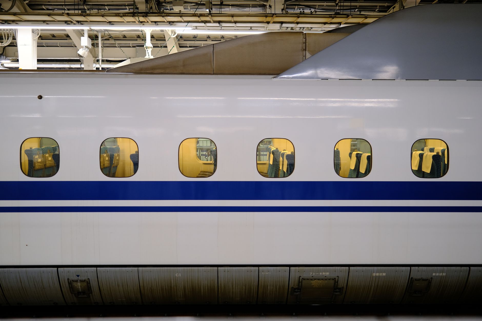 Illustrative interior of a modern high-speed passenger train