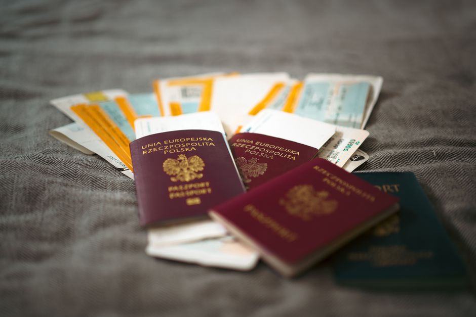 Passport and travel documents prepared for a journey