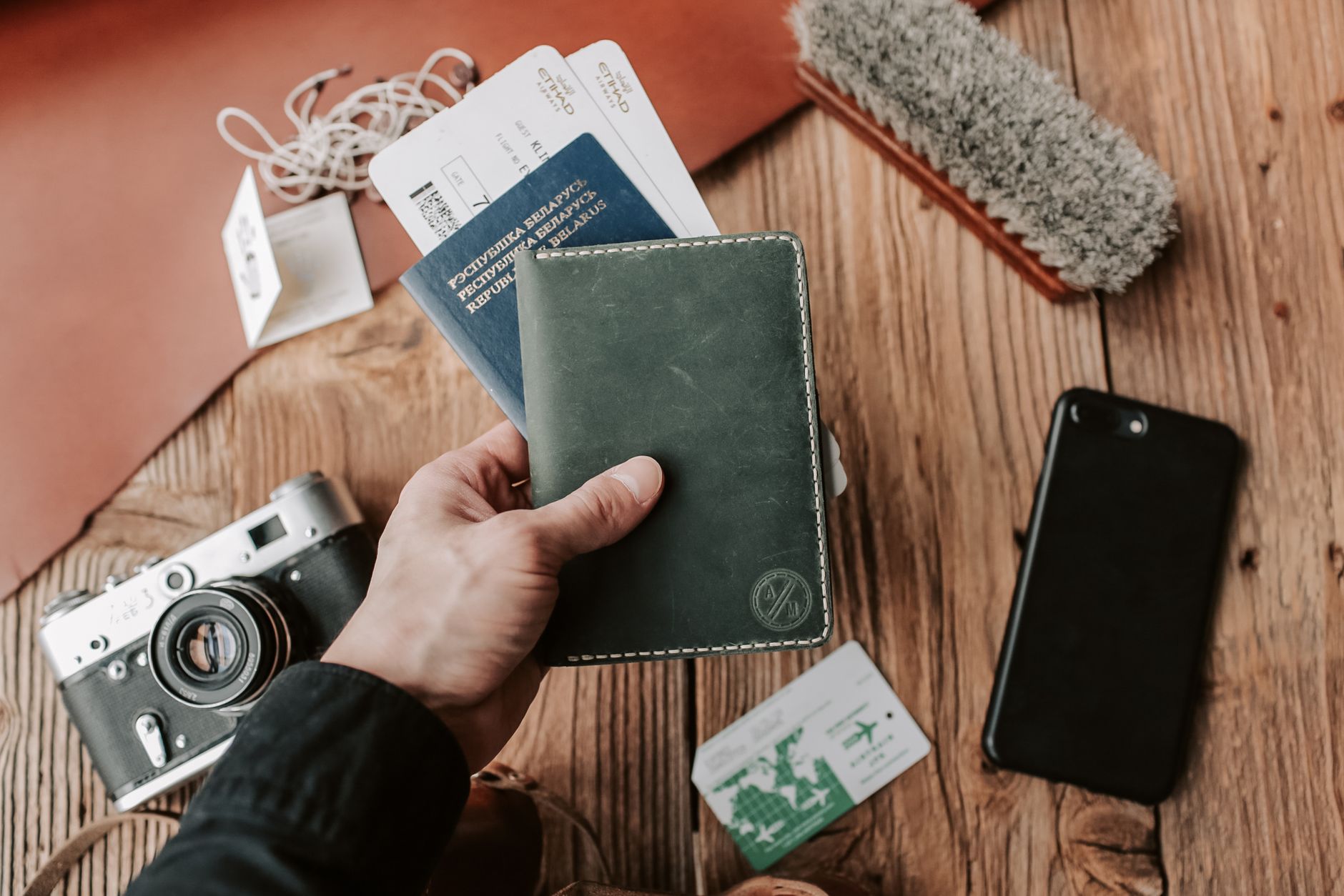 Passport and travel documents prepared for a journey